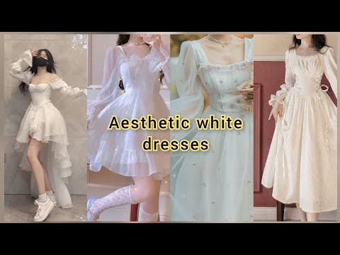 Aesthetic white dresses 🤍for girls/Unique new white frocks for Eid and summer 2023