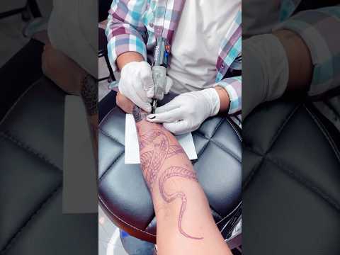 Snake tattoo design | by NavkarTattoos indore | indore best tattoo artist | #youtubeshorts #tattoo