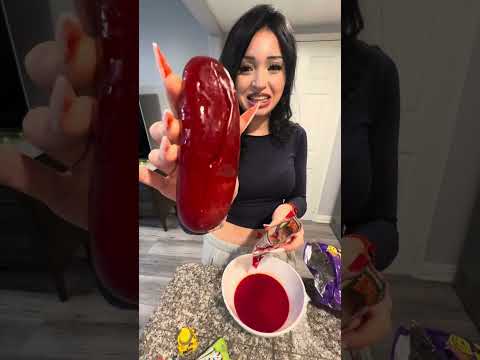 trying the viral chamoy pickle #shorts #vlogmas