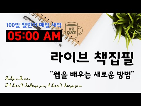 라이브 책집필 (2일차) | 100일 챌린지 | 미라클모닝 | 웹을 배우는 새로운 방법 | Live | Early morning study with me | Writing