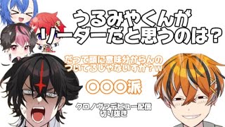 【クロノヴァデビュー配信切り抜き】うるみやくんがリーダーだと思うのは？