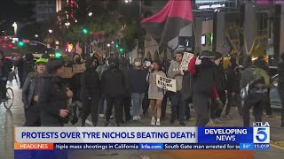 Protestors gather in Hollywood after following violent Tyre Nichols arrest video