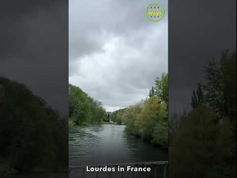 A beautiful river in Lourdes Sanctuary  #travel #lourdes #paris2024 #france #ytshorts