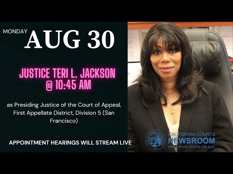 Justice Teri L. Jackson as Presiding Justice of the Court of Appeal., 1st Appellate District, Div. 5