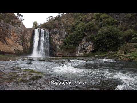 Beautiful Peaceful Piano Music with Soft Healing Waterfall | Relaxation Haven