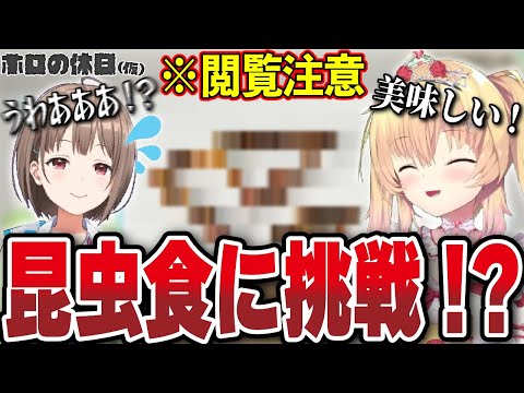 【閲覧注意】はあと＆のどかが鍋と虫をモグモグ！？【#ホロの休日_仮】