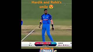 Hardik and Rohit in match😍 #fun #cricket#match#india