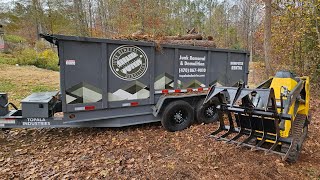 TOPSHELF 14k DUMP TRAILER PUT TO THE TEST. BIG LOAD OF PINE LOGS TAKEN TO THE LANDFILL. DID IT DUMP?