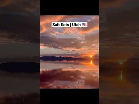 Sunset Reflections From Utah' Bonneville Salt Flats 🇺🇸 🌅