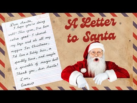 Sample letter to Santa, cursive handwriting, handwriting practice #cursivewriting #letterwriting