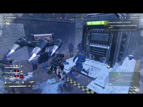 HELLDIVERS 2 Civilians stare at a wall instead of going to the evacuation center