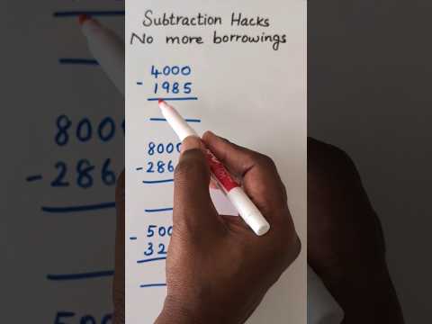 Math Tricks l l Subtraction Hack l l No more borrowing #mathshack #math tricks #subtractiontrick