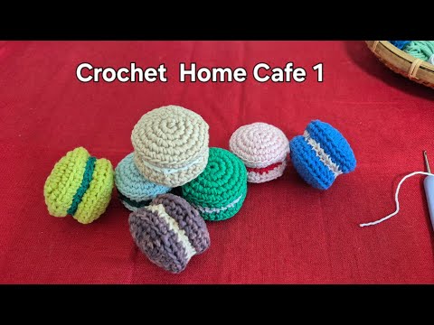 짜투리실 절대 버리지마세요 🌟 crochet Home Cafe at home 🏡 making macarons