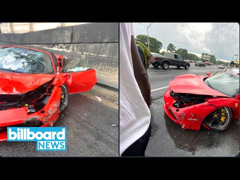 Lil Yachty "Thankful For My Life" After Ferrari Hydroplanes on Atlanta Freeway | Billboard News