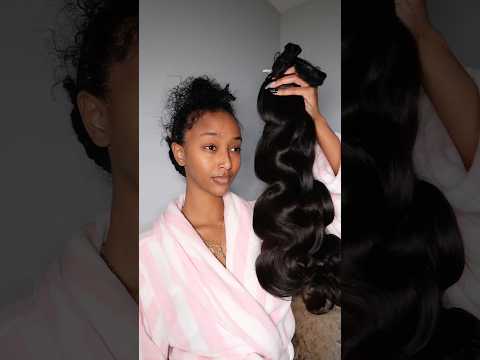 BODY WAVE CLIP IN INSTALL | GRWM #getreadywitme #grwm #clipins #blackgirlhair #hairtutorial #hairtok