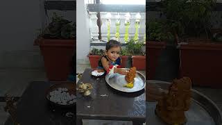 Ganpati poojan at home #youtubeshorts #ganeshaartisong #trending #chaturthi special