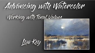 Advancing with Watercolor - MOONRISE OVER  SALT MARSH  - PART 2