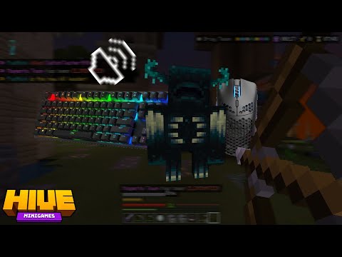 Playing Hive skywars in 1.19 (KEYBOARD AND MOUSE SOUNDS) (4K .... random fps ._.)