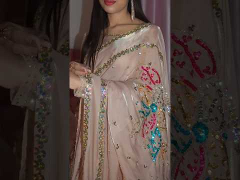 Haniya Amir inspired saree designing✨ ready to wear saree hand embroidery #Viral #shorts #reels