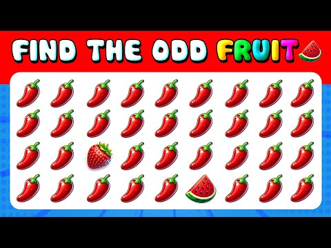 199 Puzzles for GENIUS | Find the ODD One Out 🥑🌽 Fruit & Vegetable by Emoji | Easy, Hard Levels