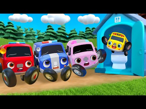 Toilet Song | Baby Car in Five Little Monkey Song | Nursery Rhymes & Kids Songs - Baby Car Songs TV