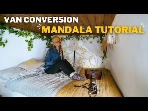 Van Life Decor - Hand Painting a Mandala | Rustic Minimal Van Conversion