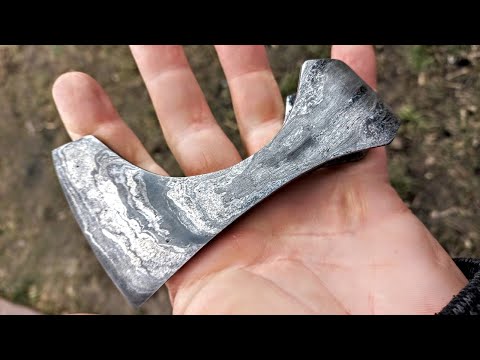 Blacksmithing. Wrought iron Viking age AXE.