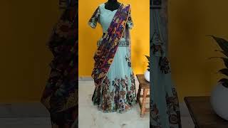 Customised Kalamkari Half Saree.#kalamkari #kalamkariprint #kalamkarihalfsaree #halfsaree