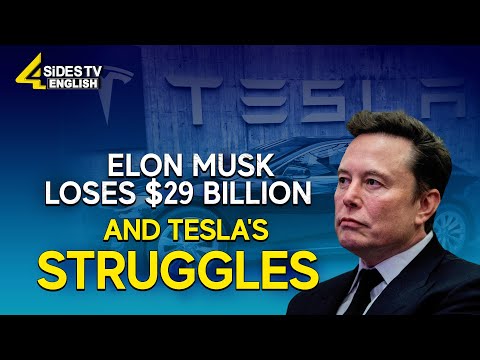 Elon Musk Loses $29 Billion and Tesla's Struggles | Tesla stocks tumble | 4Sides TV English