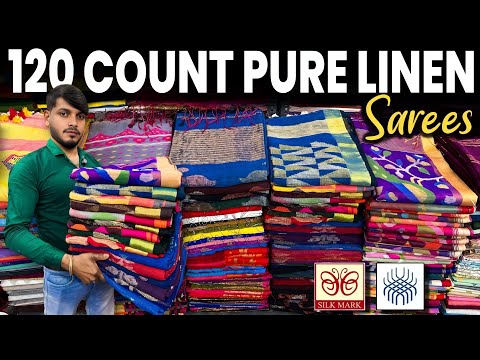 120 Count Pure Linen | Khadi Cotton | Handloom | Mercerised Cotton | Mal Cotton Saree Manufacturer🔥