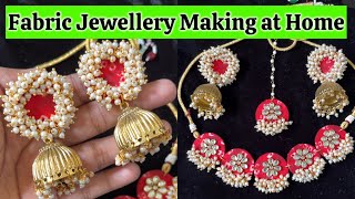 DIY Fabric Jewellery Making at Home | Fabric Earrings Tutorial | Handicrafts by Shireen