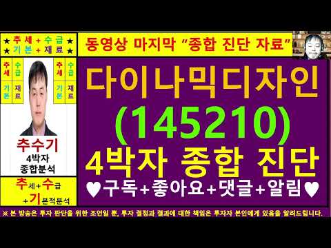 다이나믹디자인(세화아이엠씨145210)종목진단및향후주가전망 추수기(추수)전문가