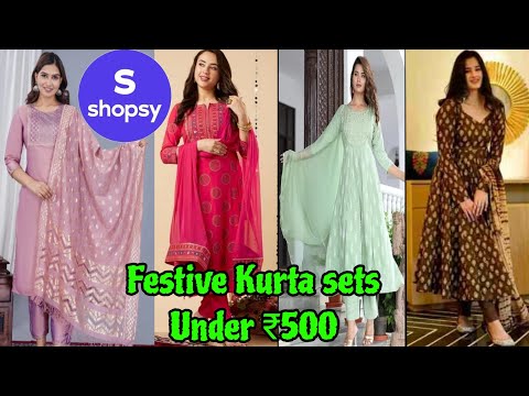 Shopsy Festive Wear Anarkali Kurta Sets Haul || Review & Try on || Ethnic Wear  #kurtaset #anarkali