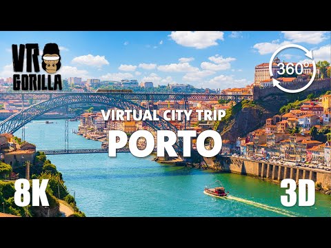 Porto, Portugal Guided Tour in 360 VR (short) - Virtual City Trip - 8K Stereoscopic 360 Video