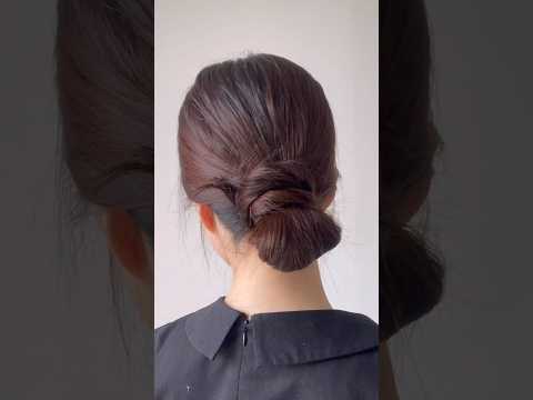 Easy low bun 긴머리 로우번 쉽게 묶기