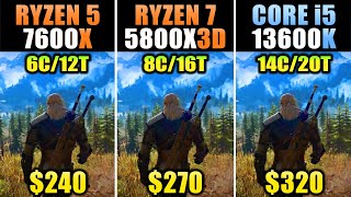 R5 7600X vs R7 5800X3D vs i5-13600K - RTX 4070 & RTX 4090