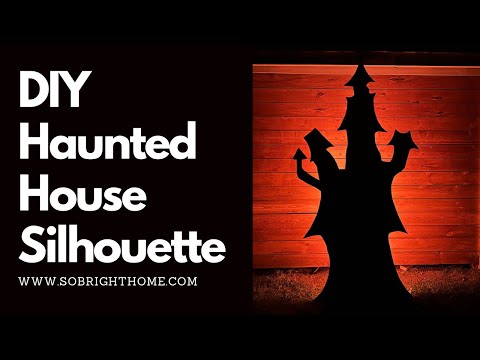 Make an easy haunted house silhouette