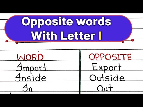 Opposite words starting with letter I || Antonyms words in English