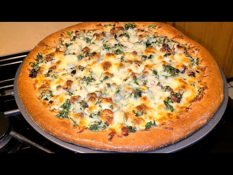 Chicken and Spinach Pizza | Whole wheat crust