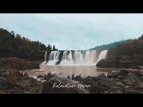 Beautiful Waterfall with Stress Relief Music to Reduce Stress - Stress Relief Music, Sleep Music