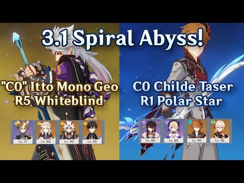 "C0" Itto Mono Geo + C0R1 Childe Taser (with rotation guide) | 3.1 Abyss | 9 Stars Continuous