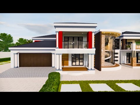 6 Bedroom Double Storey design idea | Double Storey design - Hip roof double storey 30mx19