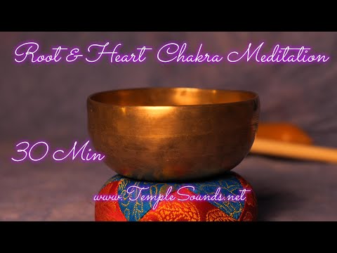 ROOT & HEART CHAKRA MEDITATION ~ 30 MIN ~ PEACE & LOVE ~ BOWL #S300 ~ WWW.TEMPLESOUNDS.NET