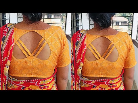 Heart Shape Blouse Boat Neck Desing||Cutting And Stitching Back Neck Desing||Desinger Blouse Design