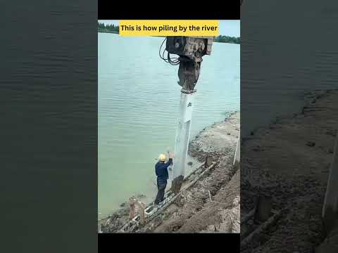 This is how piling by the river #shorts #machine #unbelievable #interesting #doyouknow #viralvideo