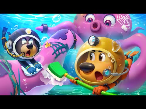 Police Help the Giant Octopus | Save the Earth | Sheriff Labrador | Kids Cartoon | BabyBus TV