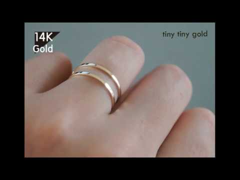 tinytinygold l 14K Solid Gold  Band Ring