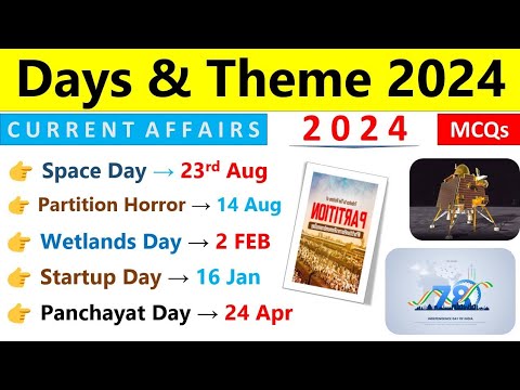 Days & Themes 2024 Current Affairs | 2024 Days & Theme Current Affairs | NTPC, SSC GD, State PCS