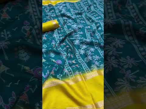 launching pure warli silk with exclusive warli print and trending bentex border DM 9444397112