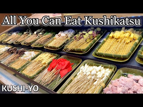 Premium All You Can Eat KUSHIKATSU, Deep Fried Skewers and Sushi buffet at Kushi-Yo in Yokohama!